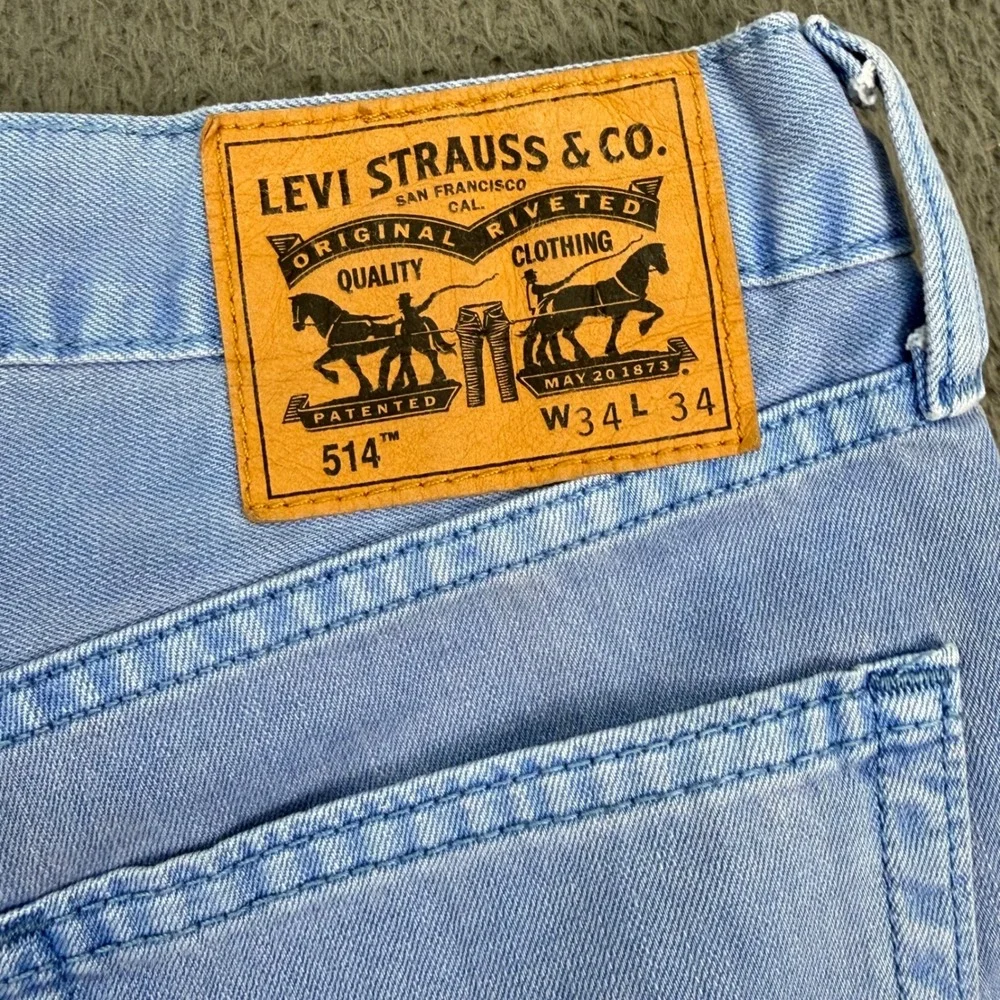 Levi's 511 Slim Fit Mens 34x34 Light Blue Denim Jeans 04511-0317